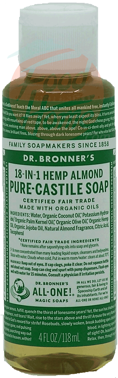 Dr. Bronner's Magic Family Soapmakers 18-in-1 hemp almond pure-castile soap Full-Size Picture